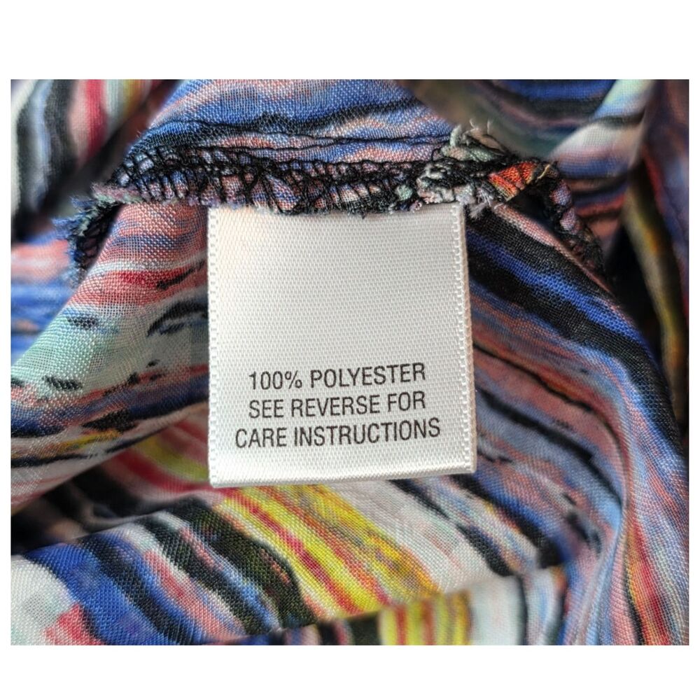 Studio Works Shirt Blouse Top Boho Patchwork Stripe Festival Hippie Casual Sz S - Picture 4 of 6